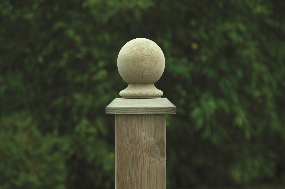 Linic 8 x Green Sphere Round Top Fence Finial & 3" Fence Post Cap UK Made GT0029 