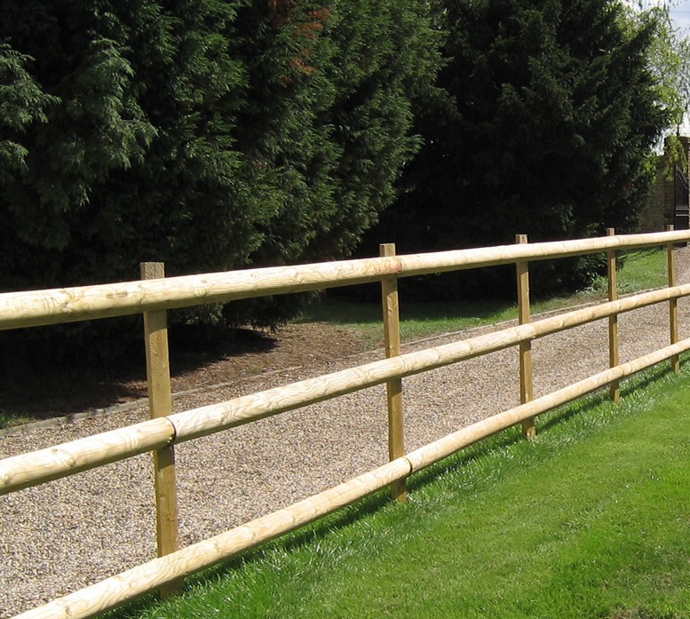 Post and Rail machined stake and half round rails Hartwells Fencing
